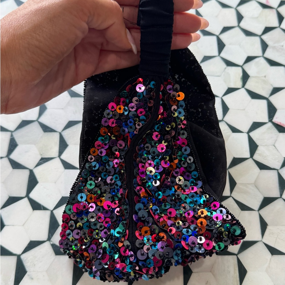 Zara Black Headband with Multicolor Sequins - Picture 4 of 5